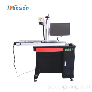 Máquina de marcação a laser de fibra de mesa com mesa de trabalho deslizante